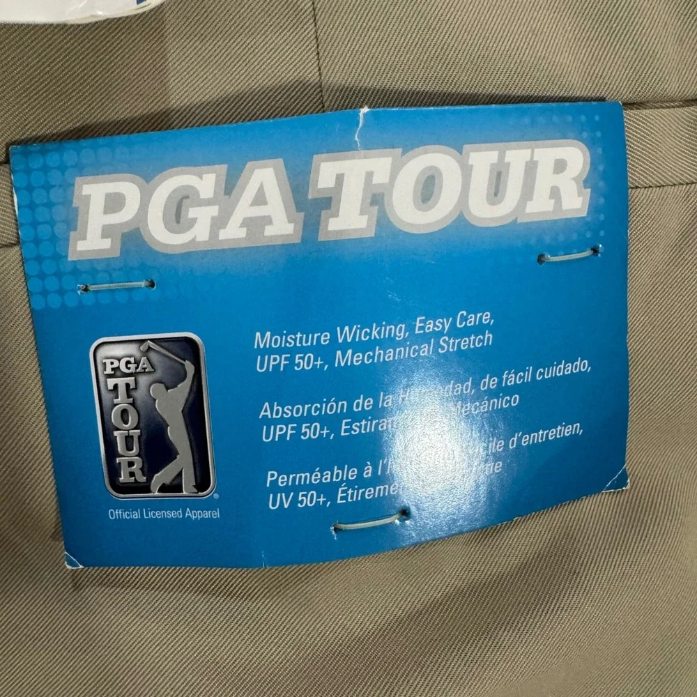 PGA Tour Golf Pants Mens 32x30 Plaza Taupe Motion Flex Stretch PVBS50M2RS
